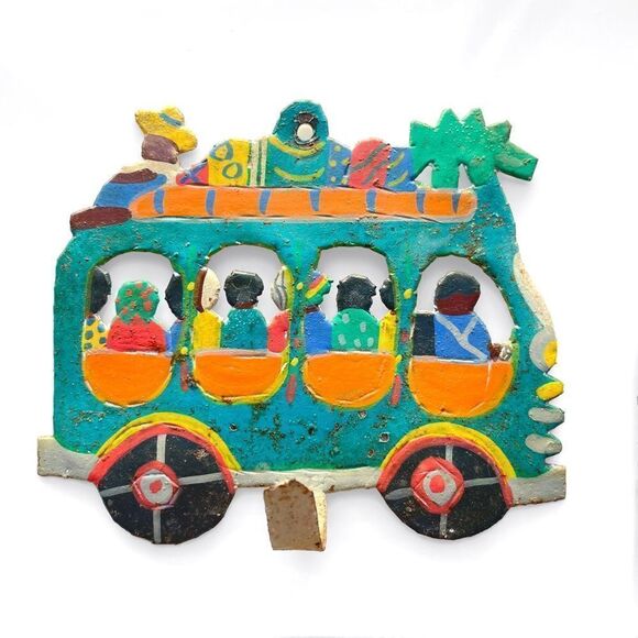 Haitian Metal Bus Hooks Wall Art - Picture 2 of 8